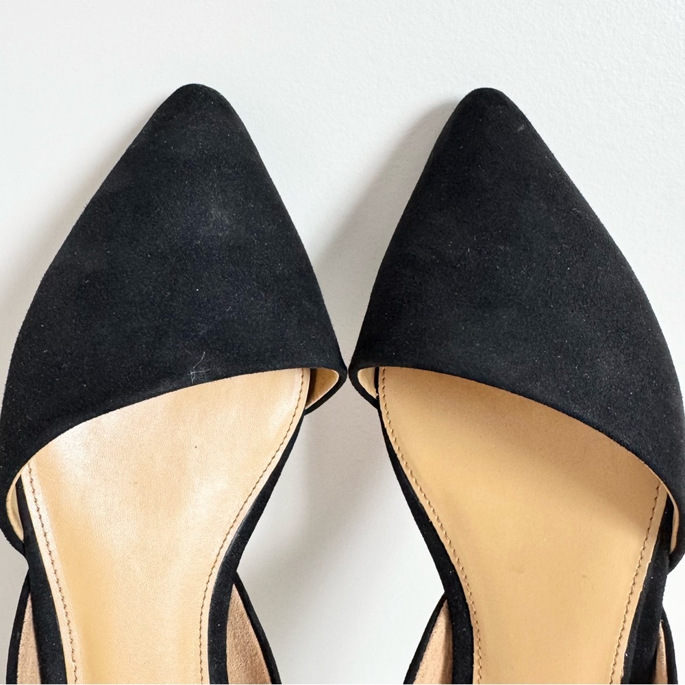 J. Crew Zoe Suede d'Orsay Flats Size 8 Black - Picture 12 of 16